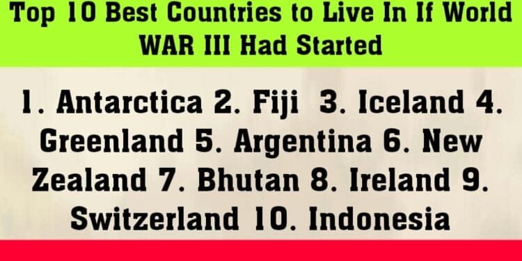 Top 10 Best Countries to Live In If World War III Had Started | International Khabar Top 10 Best Countries to Live In If World War III Had Started