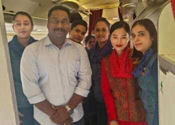 Zenplus Fleet Employee Mr. Praveen Kumar with Flight Attendants