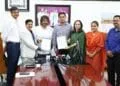 The J-PAL South Asia team with the Honble Minister and senior officials from the Dept. of School Education and Literacy, Karnataka, after signing the MoU. Photo: GoK