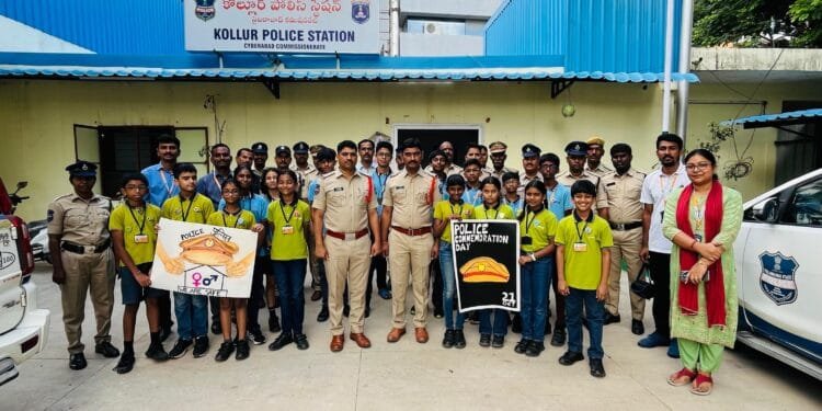 Manthan School Students Honor Police Officers with Handmade Cards on Police Commemoration Day | International Khabar Manthan School Students Honor Police Officers with Handmade Cards on Police Commemoration Day