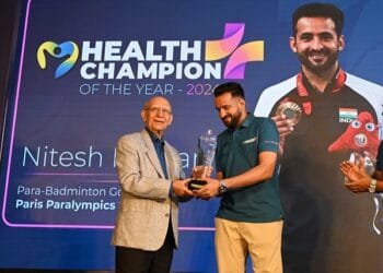 Paralympic Gold Medallist Nitesh Kumar Honoured as Health Champion of the Year 2024 in Happiest Healths New Health Champion Initiative | International Khabar Paralympic Gold Medallist Nitesh Kumar Honoured as Health Champion of the Year 2024 in Happiest Health’s New ‘Health Champion’ Initiative