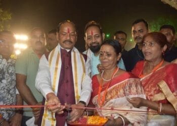 Inauguration of Agrico Durga Puja Pandal by Shri Raghuvar Das