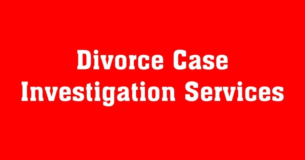 Divorce Case Investigation Services