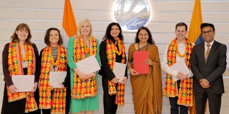LPU Pro Vice Chancellor Dr Rashmi Mittal Dr Aman Mittal University of Bristol Prof Melissa Allen and other delegates present during an MoU ceremony at LPU