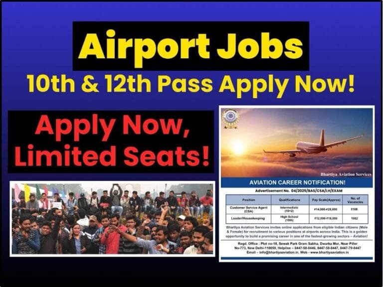 Bhartiya Aviation Services Launches Mega Recruitment Drive 7150 Vacancies Across Indian Airports | International Khabar