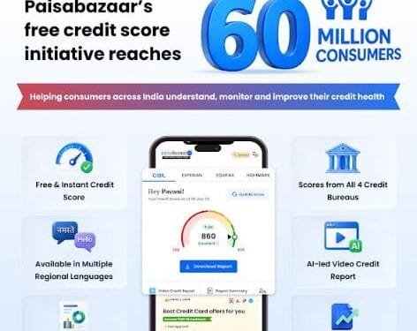 Paisabazaaraposs Free Credit Score Programme Touches 60 Million Consumers in its Mission to Build a CreditFit India | International Khabar Paisabazaar's Free Credit Score Programme Touches 60 Million Consumers in its Mission to Build a Credit-Fit India