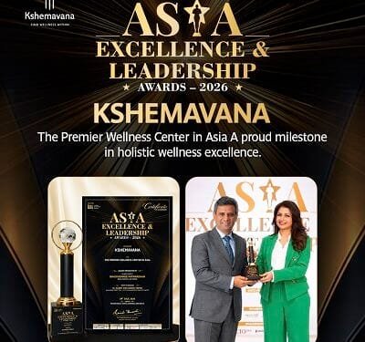 Kshemavana Naturopathy and Yoga Center Honoured with Asia Excellence Leadership Award 2026 as The Premier Wellness Center in Asia | International Khabar Kshemavana Naturopathy and Yoga Center Honoured with Asia Excellence & Leadership Award 2026 as "The Premier Wellness Center in Asia"