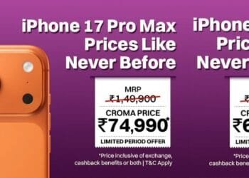 Best iPhone Deals iPhone 17 Pro Drops to Rs 69990 Pro Max to Rs 74990 iPhone 18 PreBookings Begin at Croma | International Khabar Best iPhone Deals: iPhone 17 Pro Drops to Rs. 69,990, Pro Max to Rs. 74,990; iPhone 18 Pre-Bookings Begin at Croma