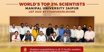 19 Manipal University Jaipur Researchers Feature in StanfordElsevier Top 2 Scientists List Number of MUJ Researchers Doubles Compared to Previous Year | International Khabar 19 Manipal University Jaipur Researchers Feature in Stanford–Elsevier Top 2% Scientists List; Number of MUJ Researchers Doubles Compared to Previous Year